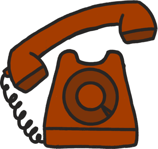 Hand-drawn rotary phone