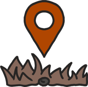 Hand-drawn location pin